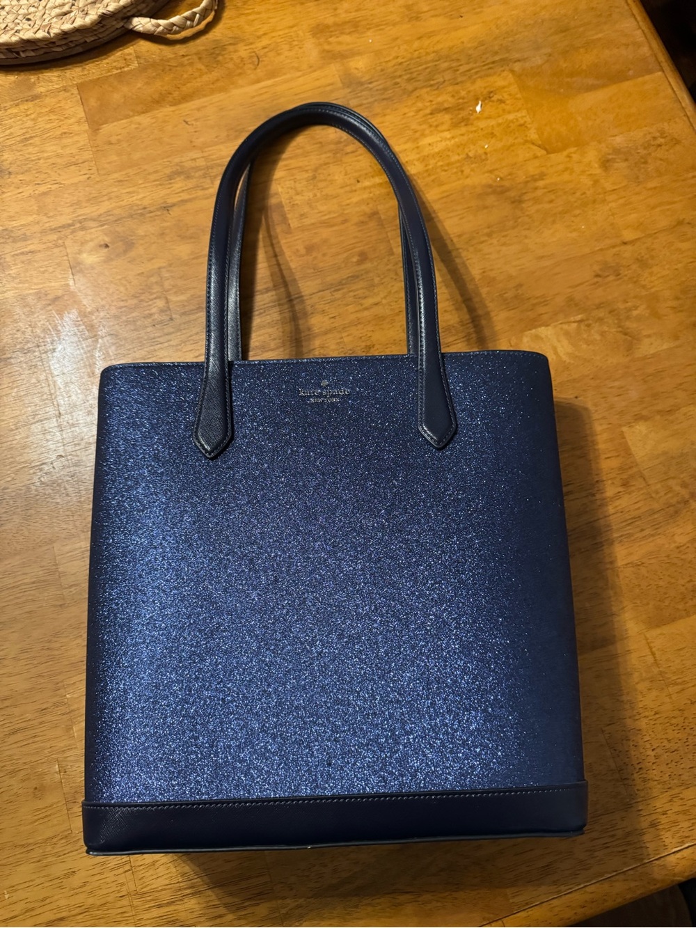 kate spade Glitter Navy Tote with Top Handles
